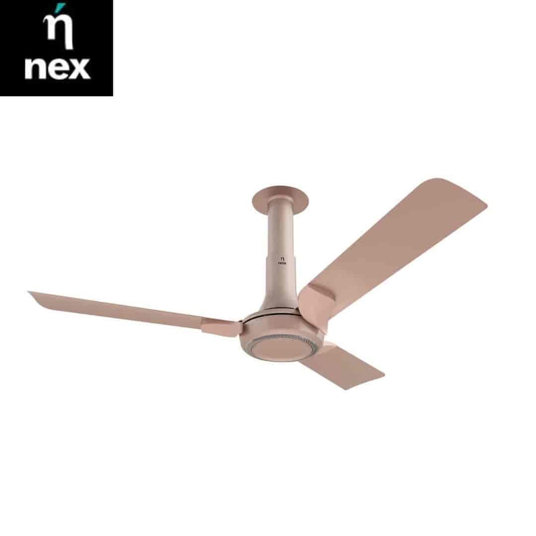 Nex Nex Glyde A60 1200 mm star rated Ceiling Fans | 20% Higher Air Thrust | Remote Control |Blush