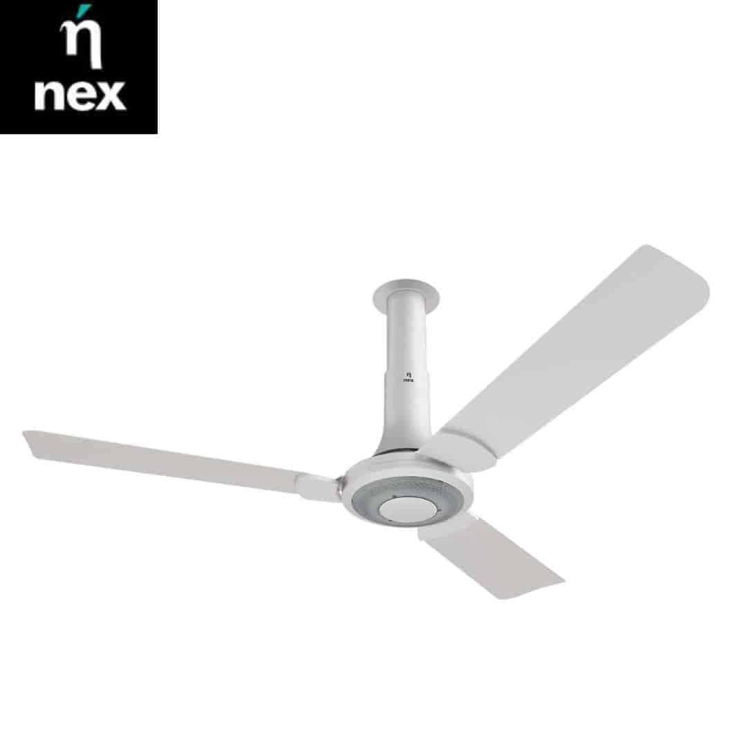 Nex Nex Glyde A40 1200 mm star rated Ceiling Fans | 20% Higher Air Thrust | Remote Control |Snow White